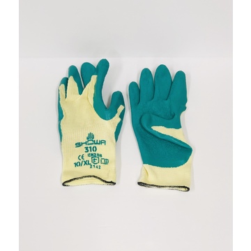 Showa #310, Green, Latex Palm Coated Polyester/cotton Liner Gloves