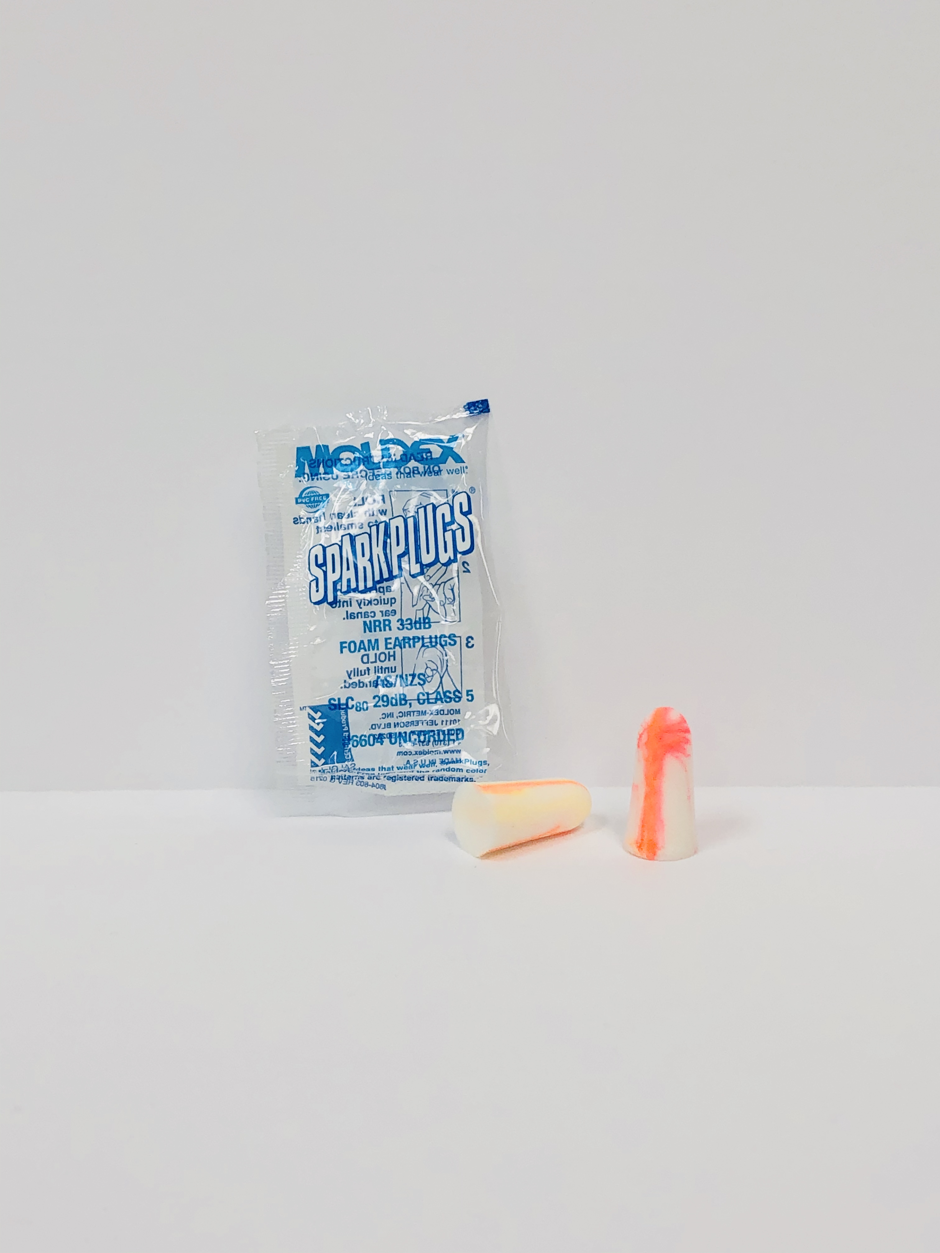 Hearing Protection Disposable Foam Ear Plugs Moldex Sparkplug Ear