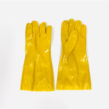 Vi-tec Pvc Gloves - 14 Inch Length, Yellow, Single Dip 