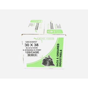 Garbage Bags, 30 X 38,  Xs - Black (125)